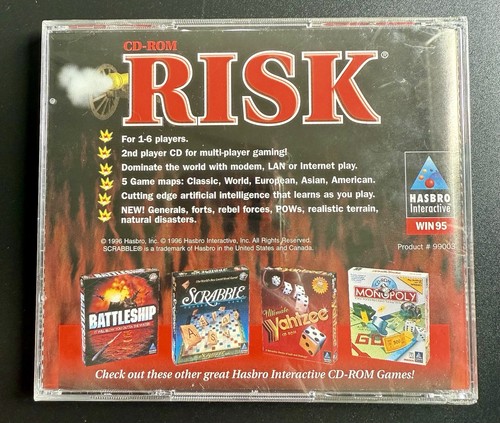 NEW - RISK: The Game Of Global Domination (PC CD-ROM, 1996, Windows 95) Hasbro - Picture 2 of 2