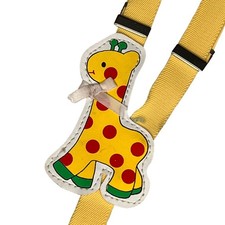 Vintage 80s Kids Suspenders Giraffe Clip On Style Vinyl Woolworths New Original