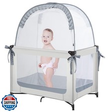 L RUNNZER Pack N Play Tent, Baby Pop Up Crib Tent to Keep Baby in, Crib Net f