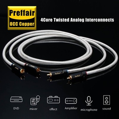 HIFI Audio Digital Signal Interconnect Cord 75 Ohm HiFi RCA Cable Pair