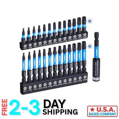 CNC Machined 27-Piece Impact Torx Bit Set with Long-Lasting S2 Steel Strength