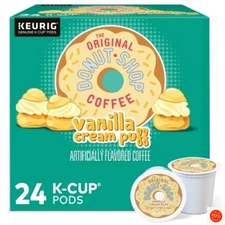 The Original Donut Shop Vanilla Cream Puff K-Cup Coffee Pods - 24ct