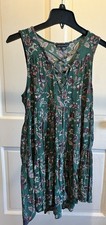 American Eagle Tiered Mini Sundress Size M Women’s Green Boho Print