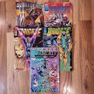 5 Image Comics WildCats Prism Brigade StormWatch Brigade Supreme 1st Print 90's