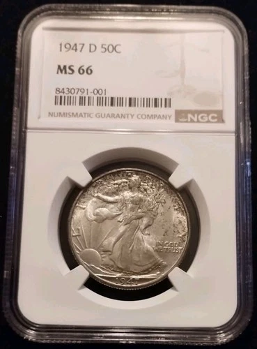1947 D Walking Liberty Half Dollar NGC MS66