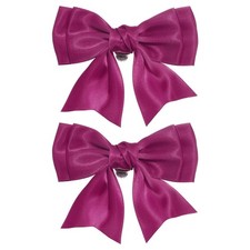 2 Pcs Women Bow Shoe Clips Satin Detachable Bowknot Shoe Clips Dark Purple