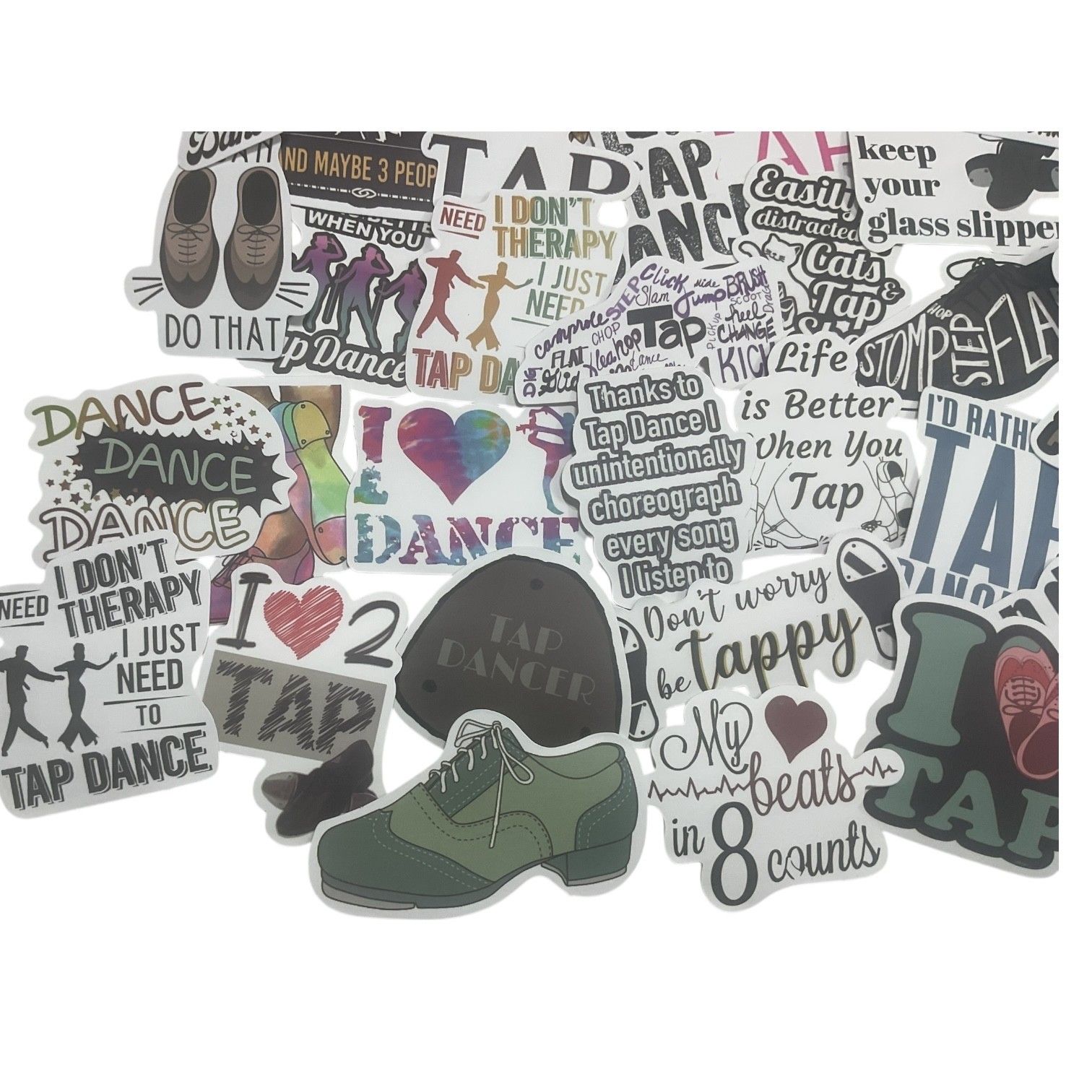 100PCS TAP DANCE STICKERS Dance Stickers for Water Bottles Laptop Car