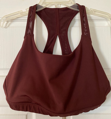 ATHLETA Contender Bra Size Large Puce Medium Support   No Pads