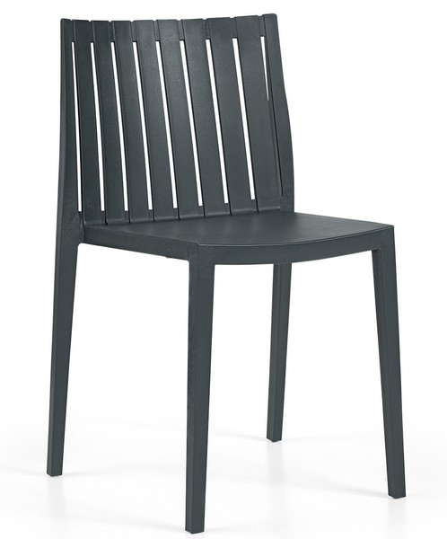 Silla CHOPIN, apilable,  polipropileno antracita 4 Ud(s)