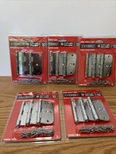 Lot of 5 Packs of 3 (24) 5/8" Corner Radius Chrome Finish 3 1/2" Hinges