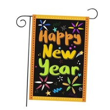 Happy New Year Garden Flag, Burlap Double Sided Season Garden Flags Banner for