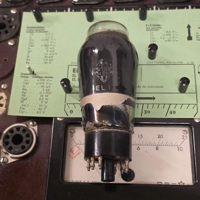 E-Röhre Telefunken EL 12 End-Pentode Tube 24 mA auf Funke W19 geprüft BL-2516 - Bild 1 von 4