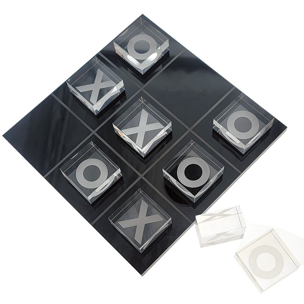 NEW! OnDisplay Deluxe Acrylic Tic Tac Toe Set - 3D Luxe Crystal Board Game