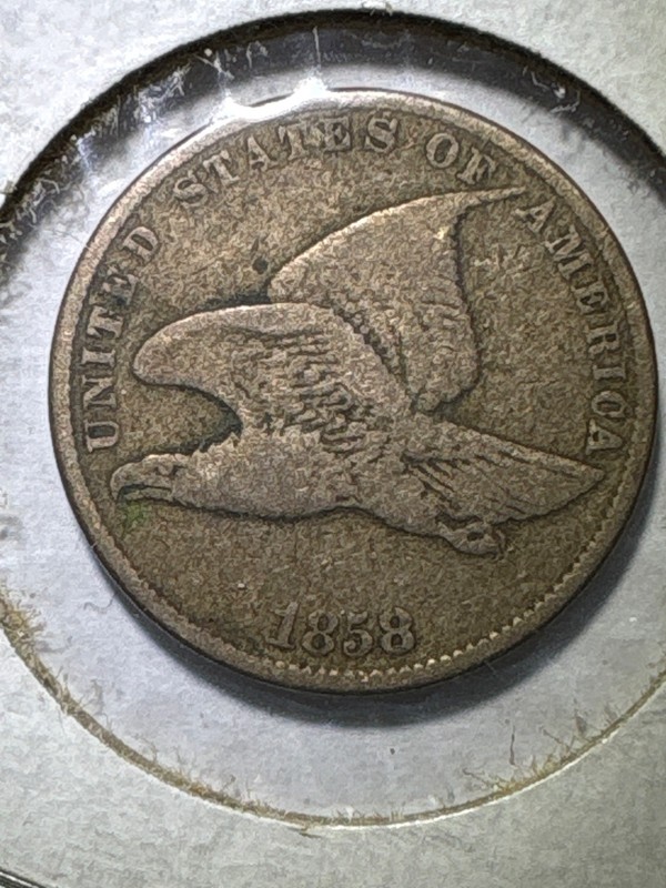 1858 1C Small Letters Flying Eagle Cent