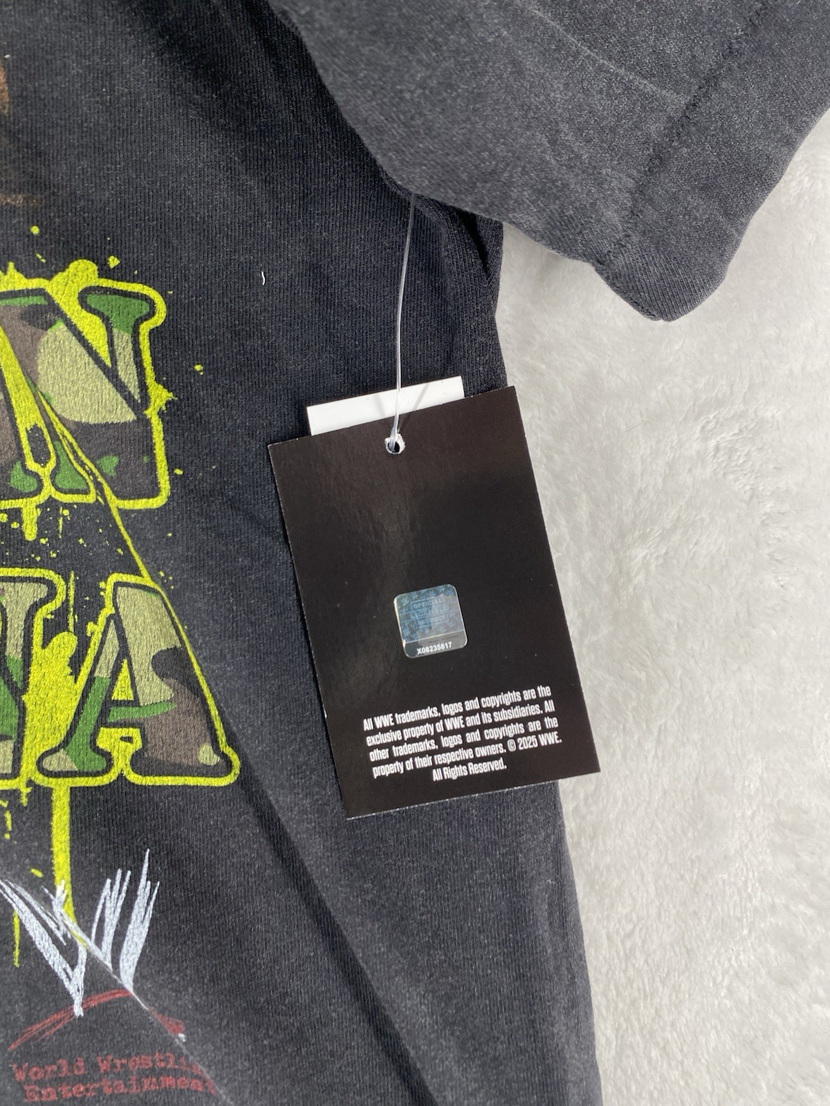 John Cena Shirt Adult Large Washed Black Bulldog Boxy Graphic WWE NEW $40