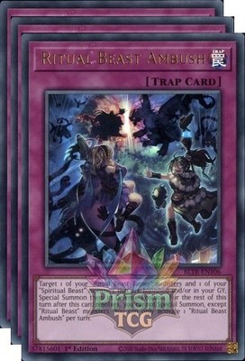 X3 Playset 1. Auflage Ritualungeheuer Hinterhalt Ultra Rare BLTR-DE106 Yugioh