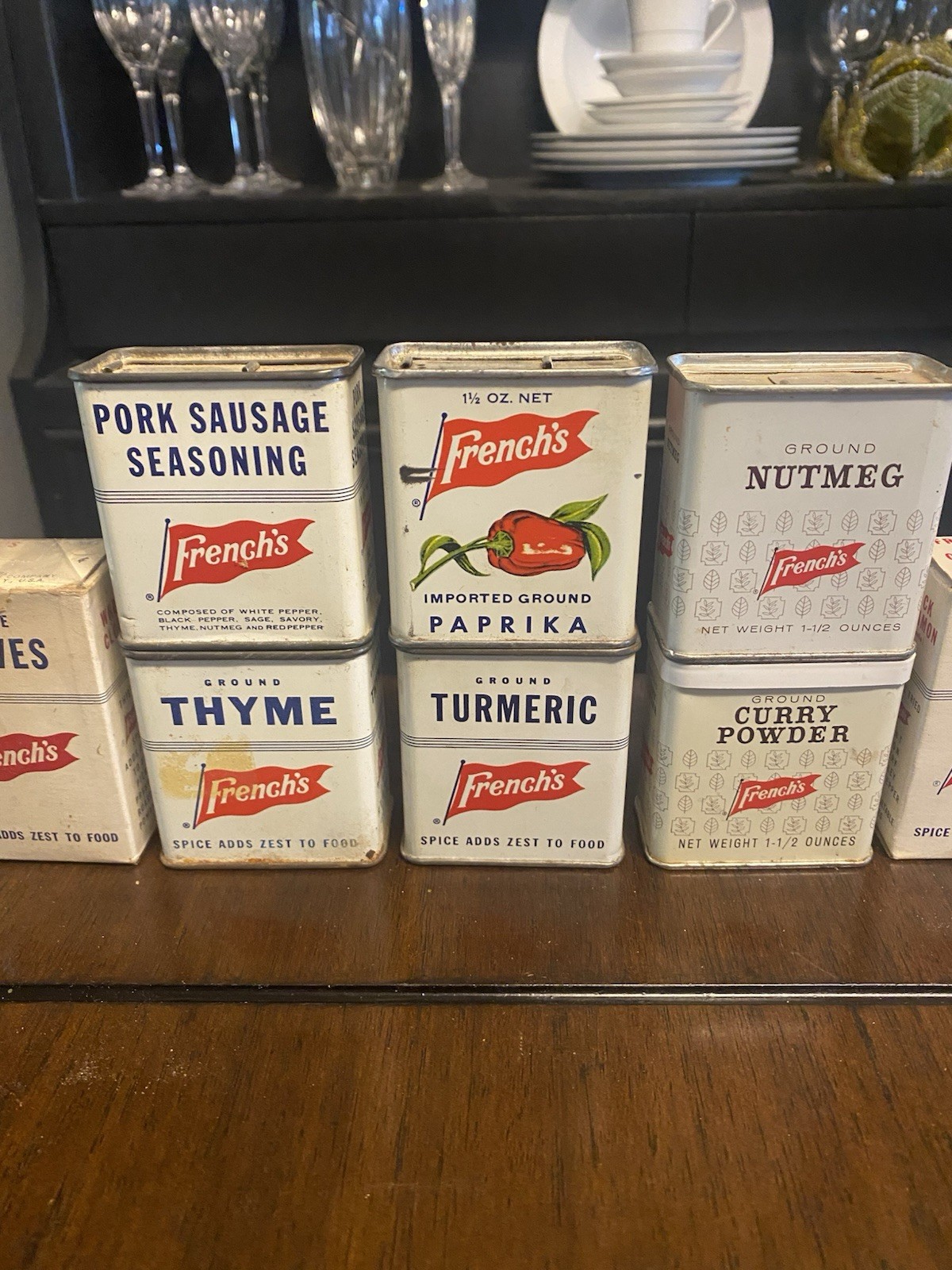 Vintage Lot Of 10 French’s Herb And Spice Tins / Boxes - Some Full