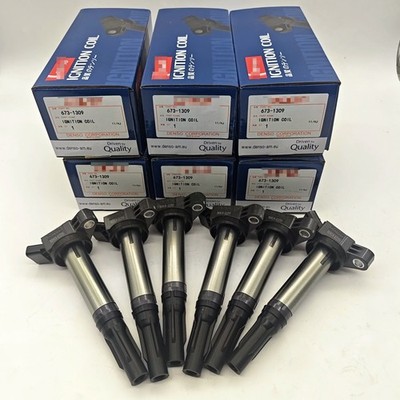 6PCS OEM Denso 673-1309 90919-02255 Ignition Coil For Toyota/Lexus V6/8 Engines