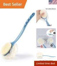 Curved Handle Exfoliating Body Brush with Loofah for Stress Relief Circulation