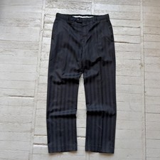Vintage Versace Collection Wool Silk Dress Pants Black Pinstripe IT 50 L Black