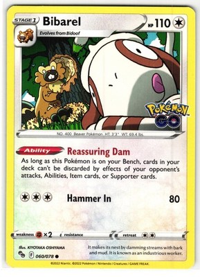 BIBAREL 060/078 POKEMON GO ENGLISH POKEMON TCG
