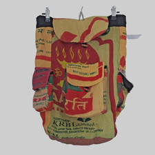 Hippie BoHo Backpack Recycled Jute Burlap Kathmandu Imports Handmade In Nepal