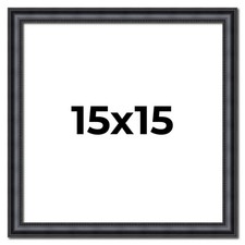 Square Linear Black Picture Frame - UV Acrylic, Backing, Hanging Hardware