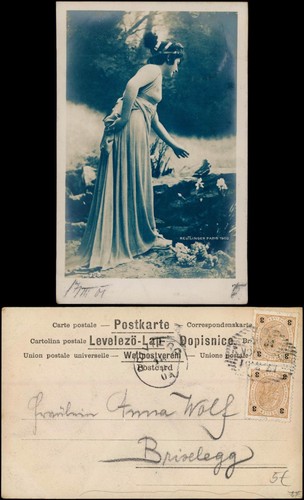 Ansichtskarte Fotokunst schöne Frau am Teich 1904