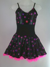 Dance Costume Large Child Pink Weissman 4015 Jazz Tap Sequins Fluffy Skirt