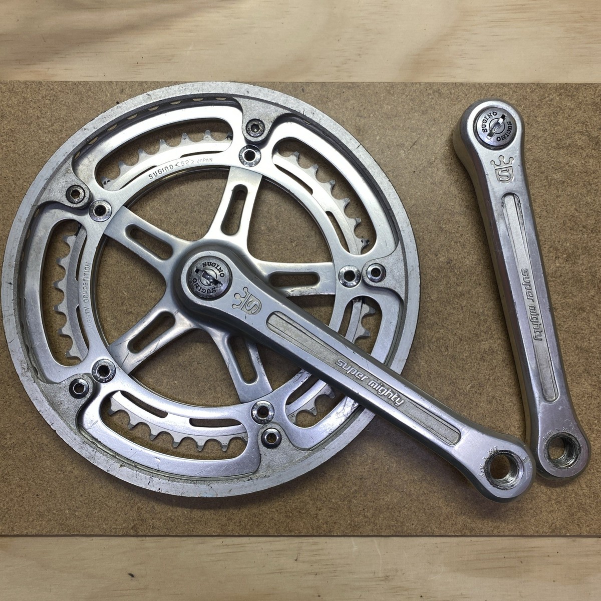 Vintage SUGINO Crankset Super Mighty 170mm W/ Mighty Competition