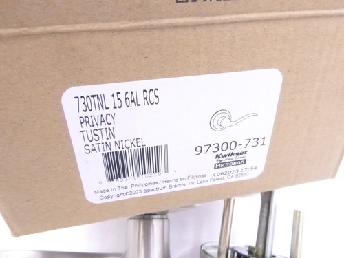 Kwikset 730TNL Signature Series Tustin Sichtschutz Türhebel Set Satin Nickel - Bild 2 von 4