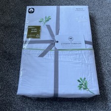 The Lyndon Company Single Duvet Set Mistletoe Embroidered Piped 100% Cotton