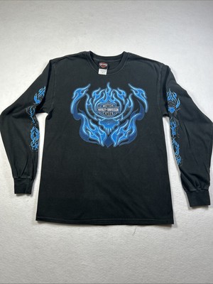 Vintage 2004 Harley Davidson BEARTOOTH Billings MT Flame Longsleeve Size M