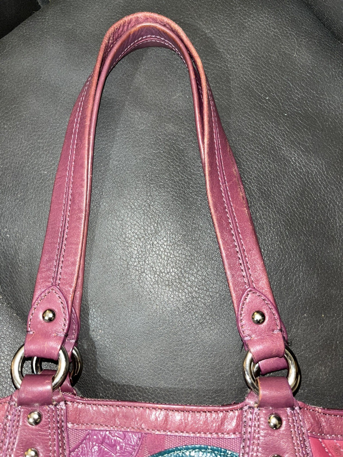 Coach Galaxy Mutlicolor Circle Patchwork Canvas &… - image 4