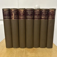 The Works of John Greenleaf Whittier HC 7Vols Houghton Mifflin 1894 Quaker poet