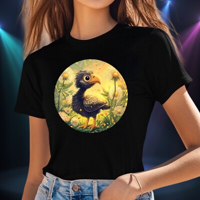 Frauen T-Shirt Dodo Vogel und Löwenzahn Motiv Baumwolle Größe S bis 3XL