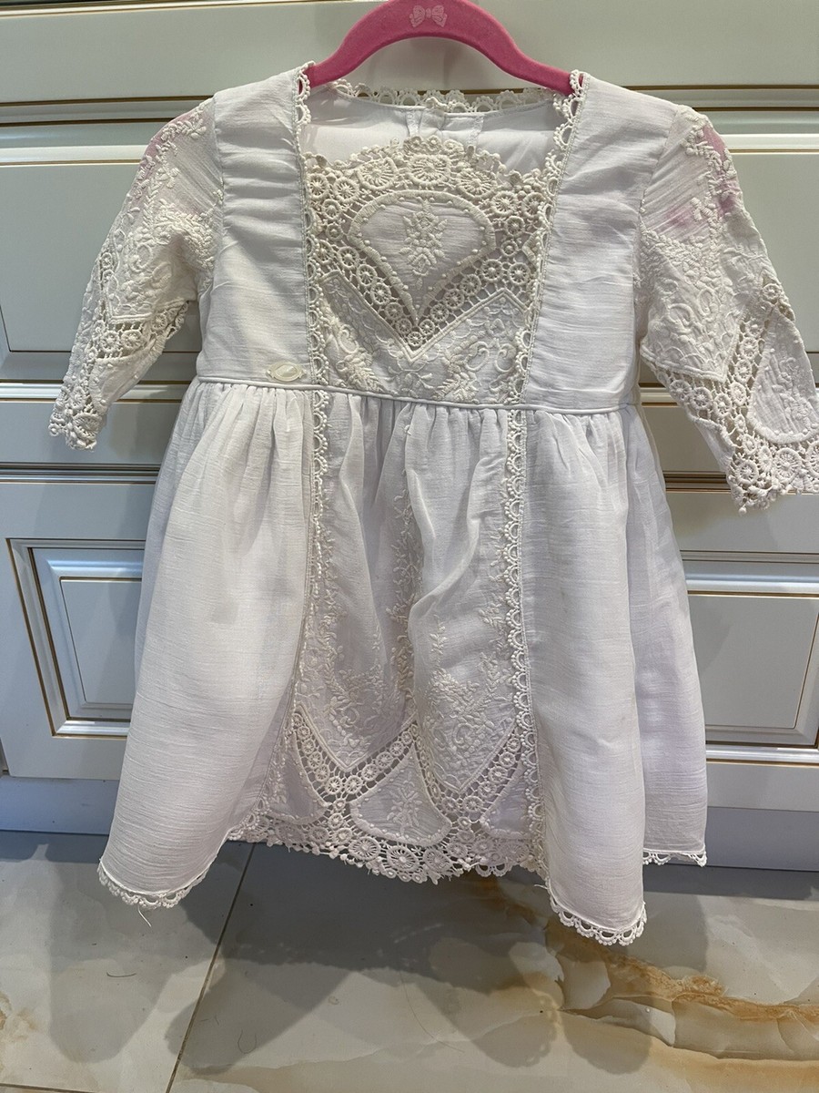 Toddler Girl 2T Ceremony Ivory Embroidered Dress W Matching Gold Shoes  &socks | eBay