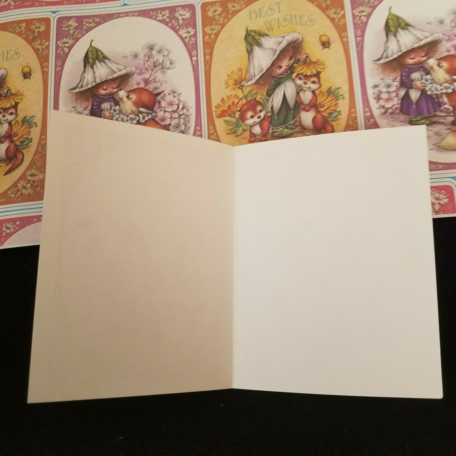 Lot Vintage Friendship Cats Kids Best Wish Gift Wrap Wrapping Paper Flat Sheets