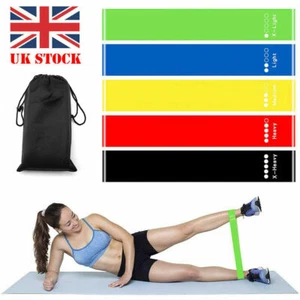 5PCS Resistance Bands Loop Exercise Sports Fitness Home Gym Yoga Latex Set UK