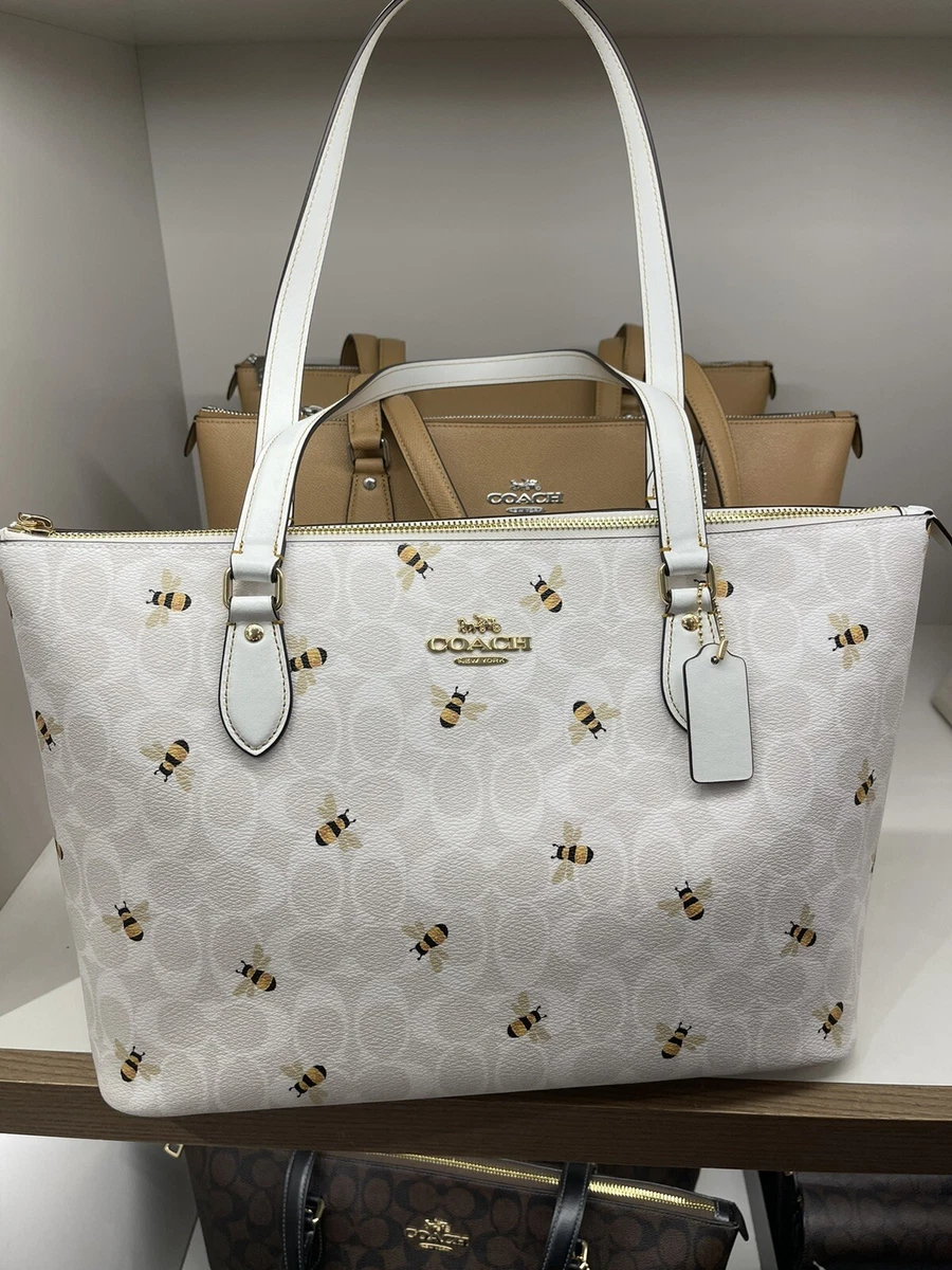 NWT Coach Gallery Tote In Signature Canvas With Bee Print CH514