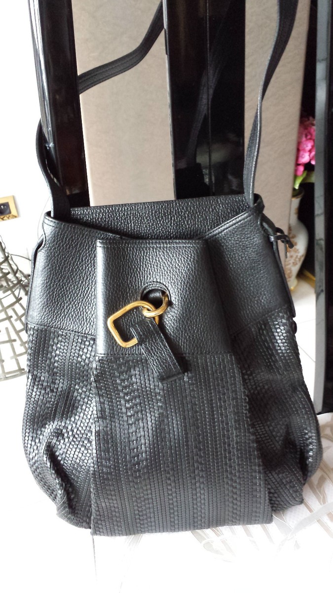 Sac Delvaux Vintage - Cuir Noir Grainé - Dimensions 36x38x9 Cm - Fabriqué En Belgique - Occasion De Luxe