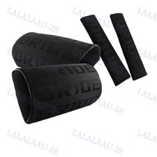 Jdm Bride Black Gradation 2pcs Neck Headrest Pillow Car Seat Belt Cover Set