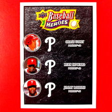 Ryan Howard Chase Utley Jimmy Rollins 2008 Upper Deck Heroes Black #191 Phillies