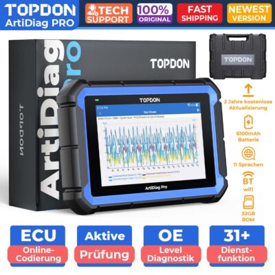 Topdon Artidiag PRO KFZ OBD2 Diagnosegerät Alle System ECU Coding 31+Services OE