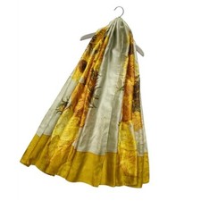 VAN GOGH SUNFLOWERS SILK SCARF YELLOW ART INSPIRED 100 PERCENT PURE SILK