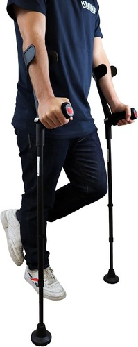 Durable Aluminum Forearm Crutches with Flexible Tips - Ideal for Rehabilitation - Picture 6 of 10