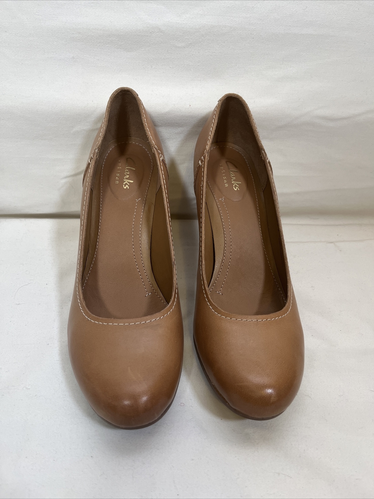 Clarks Artisan Womens Tan Leather Pumps Size 7.5 Comf… Gem