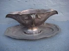 RRR RARE  Antique Vintage French Christofle Silver Plate Sauce Boat Metal-Blanc