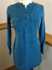 BANANA REPUBLIC 100% Tencel Long Sleeve Midi Shirt Dress Women's Petite 0