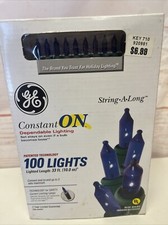 GE Blue Mini Christmas String Lights 100 Count 33 ft Green Wire Constant On